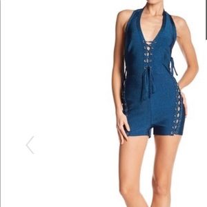 Wow Couture
Grommet Lace-Up Halter Romper